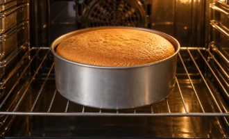 Классический бисквит с золотистой корочкой в духовке